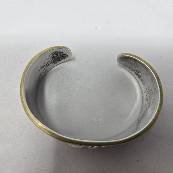 Taxco Sterling Silver Mexico Vintage 2 Tone Elephant Cuff Bracelet Good Luck 30G - Picture 7 of 11